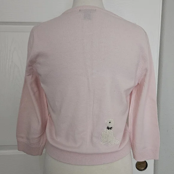 Rare Lucky Brand Light Pink Sweater with Poodle Embroidery - Picture 5 of 9